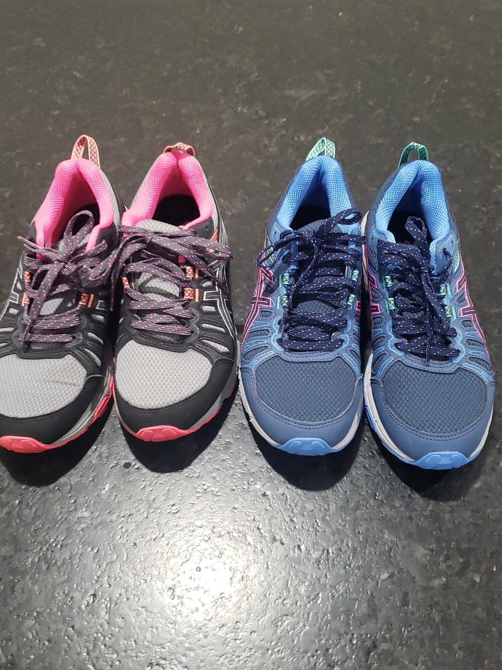 Women's Athletic Walking Shoes - Gray & Pink and Blue